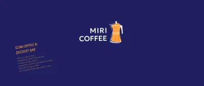 ネイビー シンプル カフェ ロゴテキスト