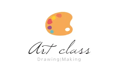 オレンジ シンプル アート ロゴ ファンシーバナー