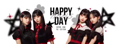 黒 モダン アイドル誕生日カフェ