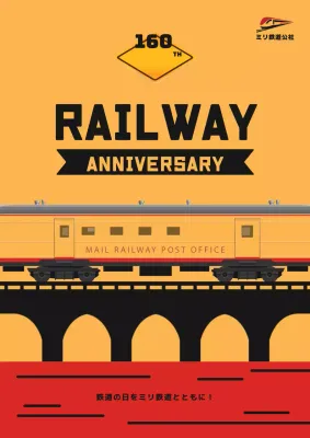 黄色 レトロ 鉄道 ポスター