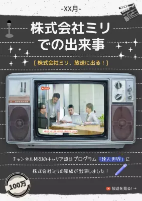 グレー レトロ テレビ ポスター