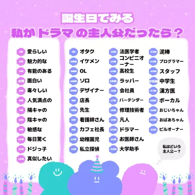 ピンク 楽しい 占い ポスター SNS投稿 正方形