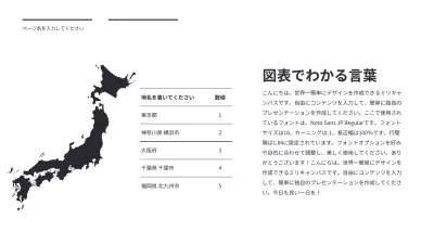 黒 シンプル 地図 ドキュメント インフォグラフィック