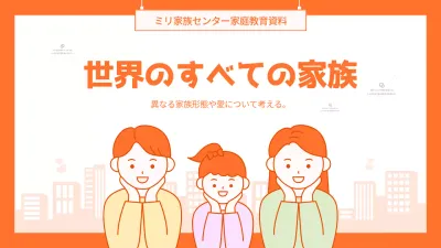 オレンジ シンプル 家族 企画書 プレゼンテーション