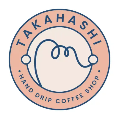 ベージュ シンプル コーヒーショップ ロゴ イラストテキスト