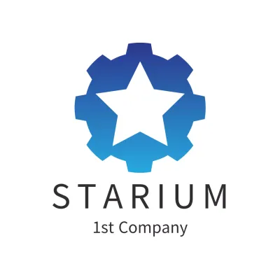 青 シンプル 会社案内 ロゴ